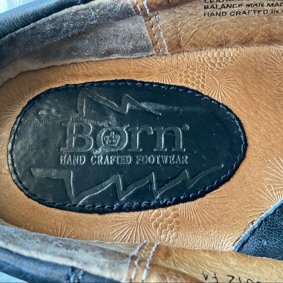 Born Black Leather Wedge Slip-on Clogs Mules Size 8 1/2 - Picture 6 of 15